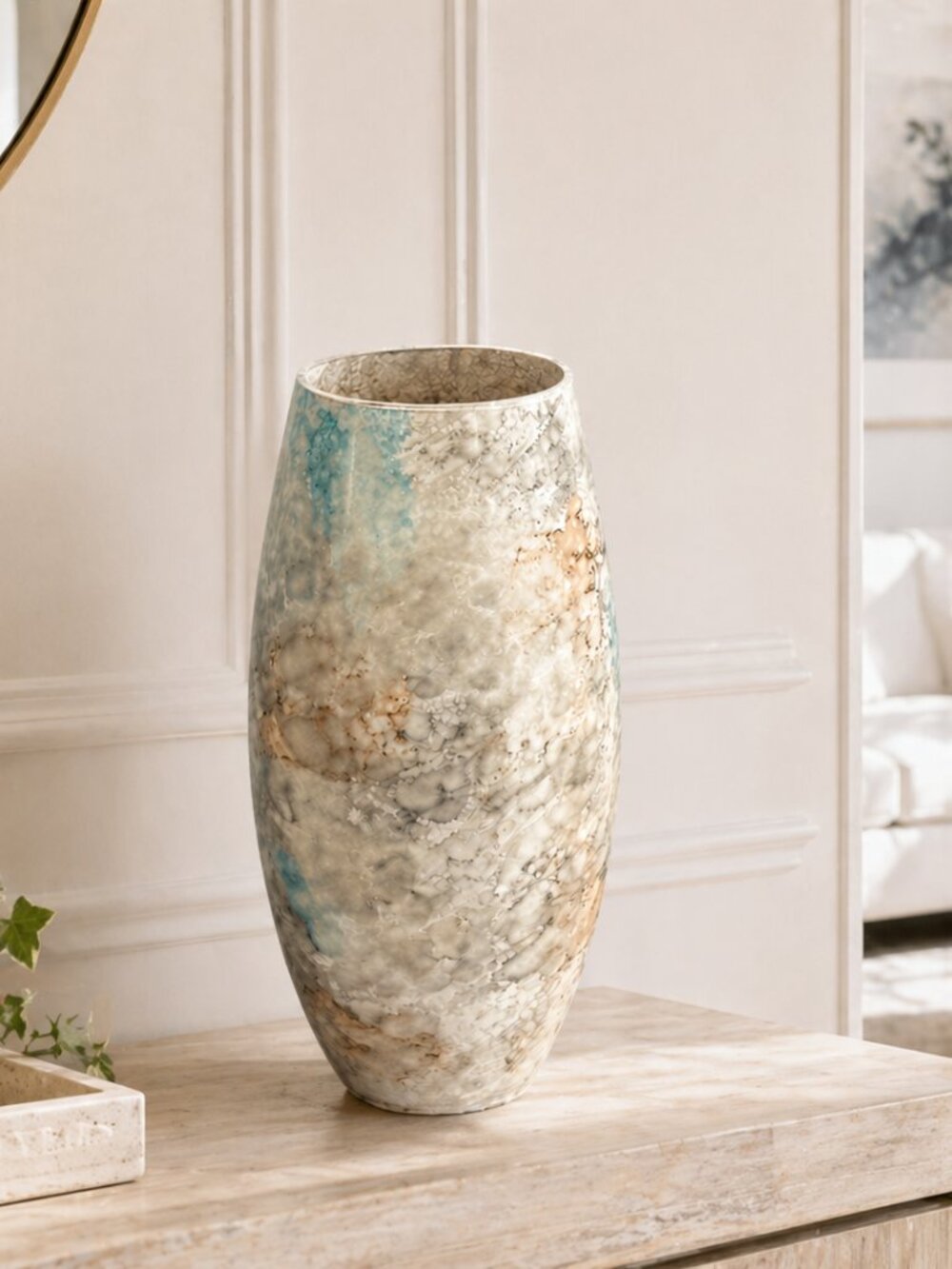 Elegant Marbled Decorative Vase